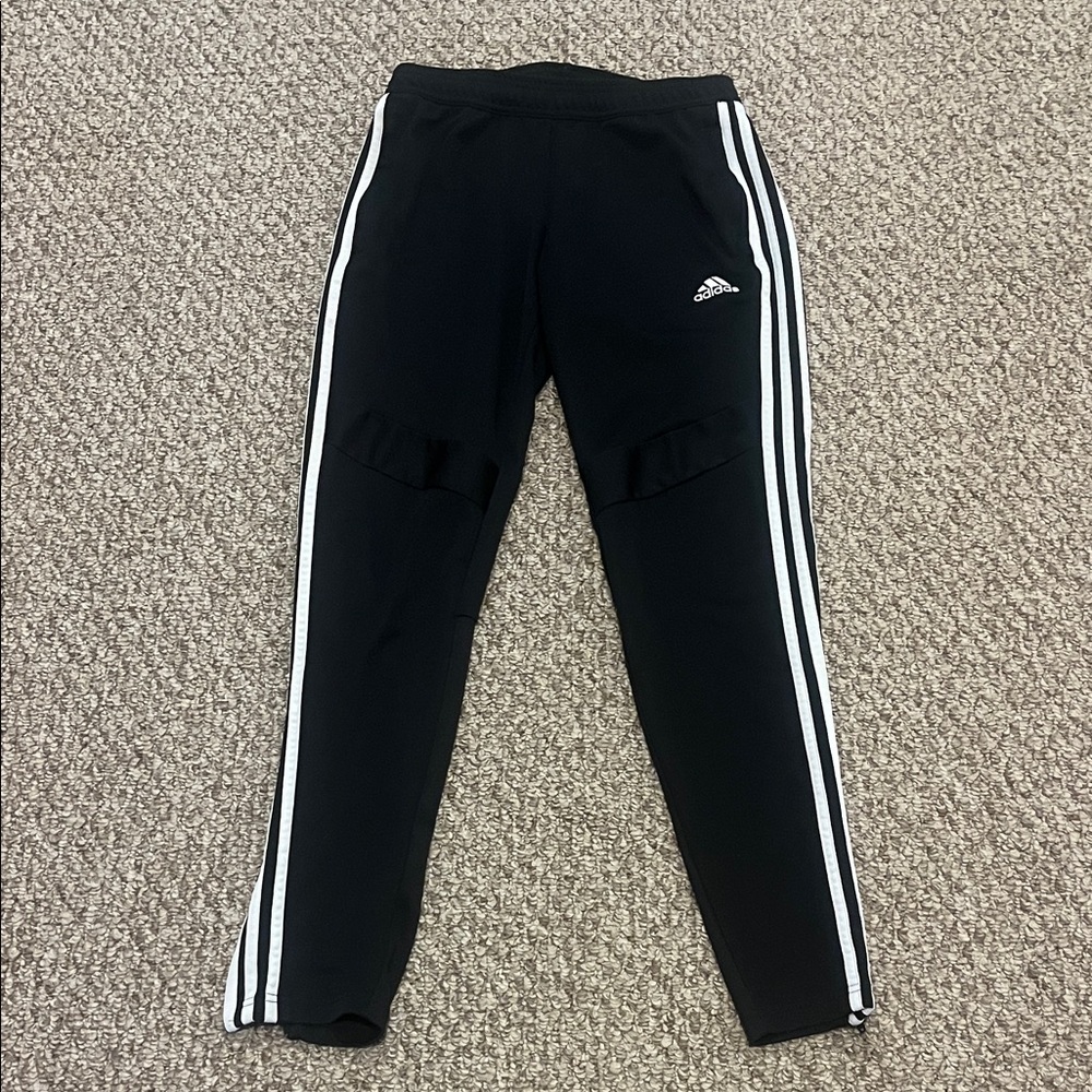 Adidas Women’s Black Joggers with White Stripes